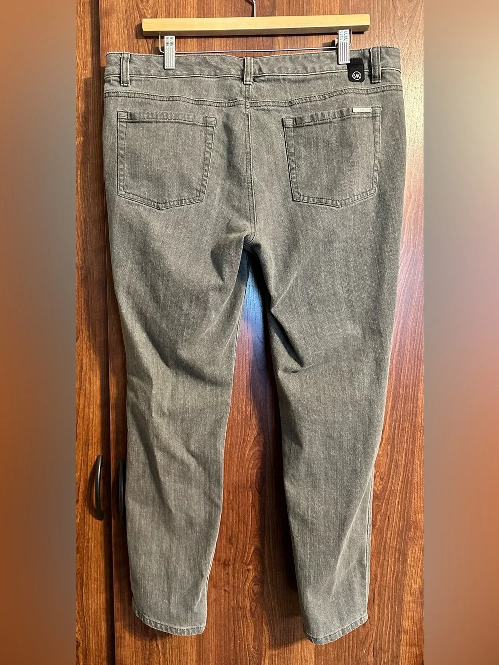 MK Pants Designer Michael Kors Selma Skinny Gray Denim Jeans Size 14